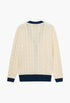 Coup Cardigan -  Off White/ Navy Blue Rib - GLAM MODA